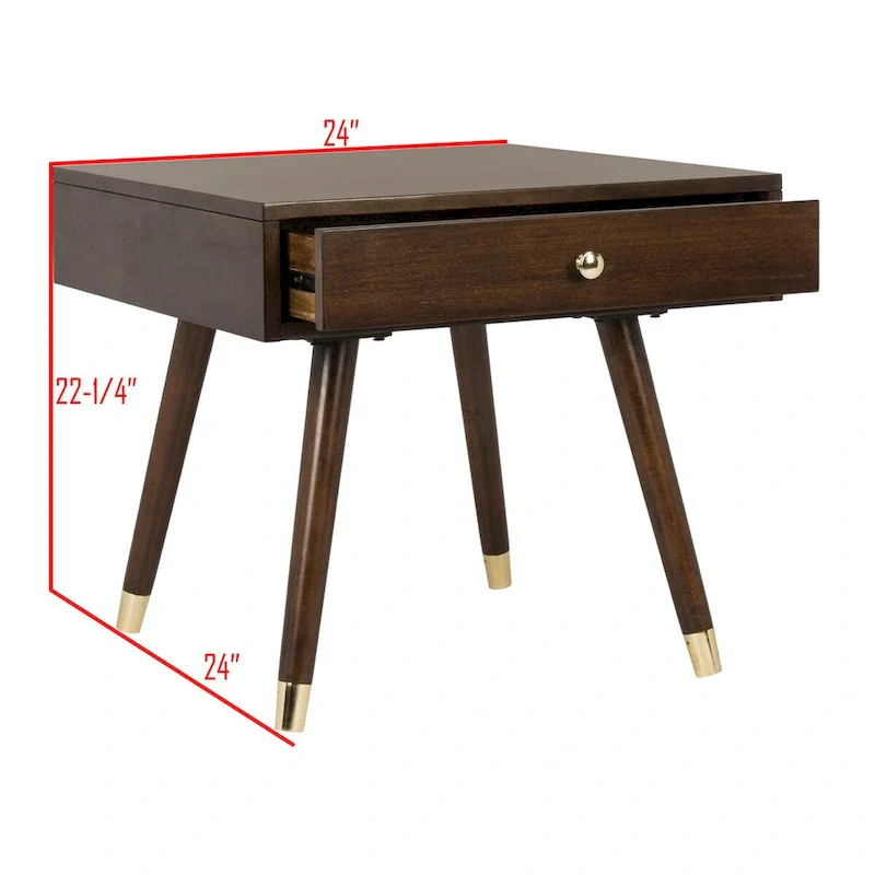 SAFAVIEH Sunny Mid-Century Gold Cap End Table - 24 x 24 x 22.3 - 24Wx24Dx22H