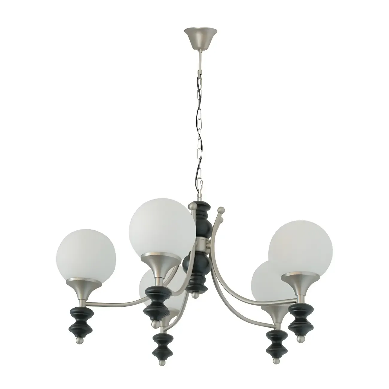 Modern Glass Chandeliers Black Metal Elegant Lighting