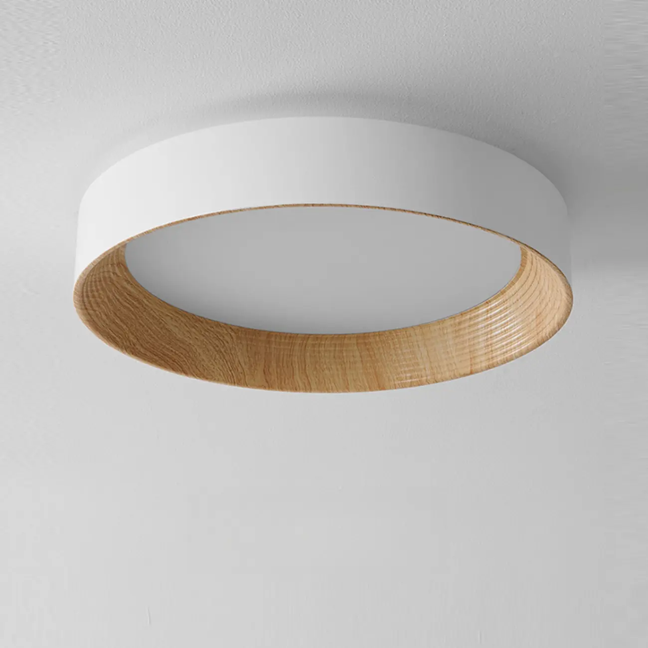 Walnut Round Flush Mount Ceiling Light