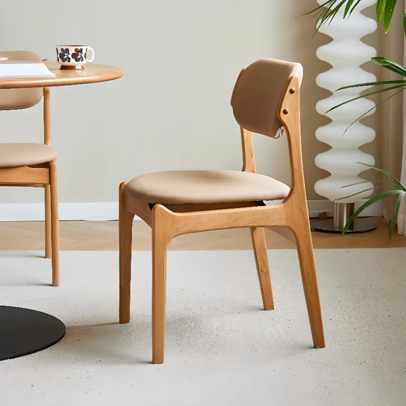 Modern Armless Faux Leather Dining Side Chair