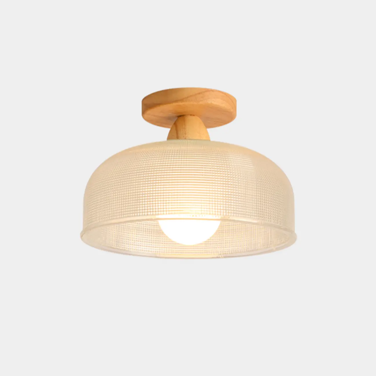 Modern LED Semi-Flush Ceiling Light with Clear Shade