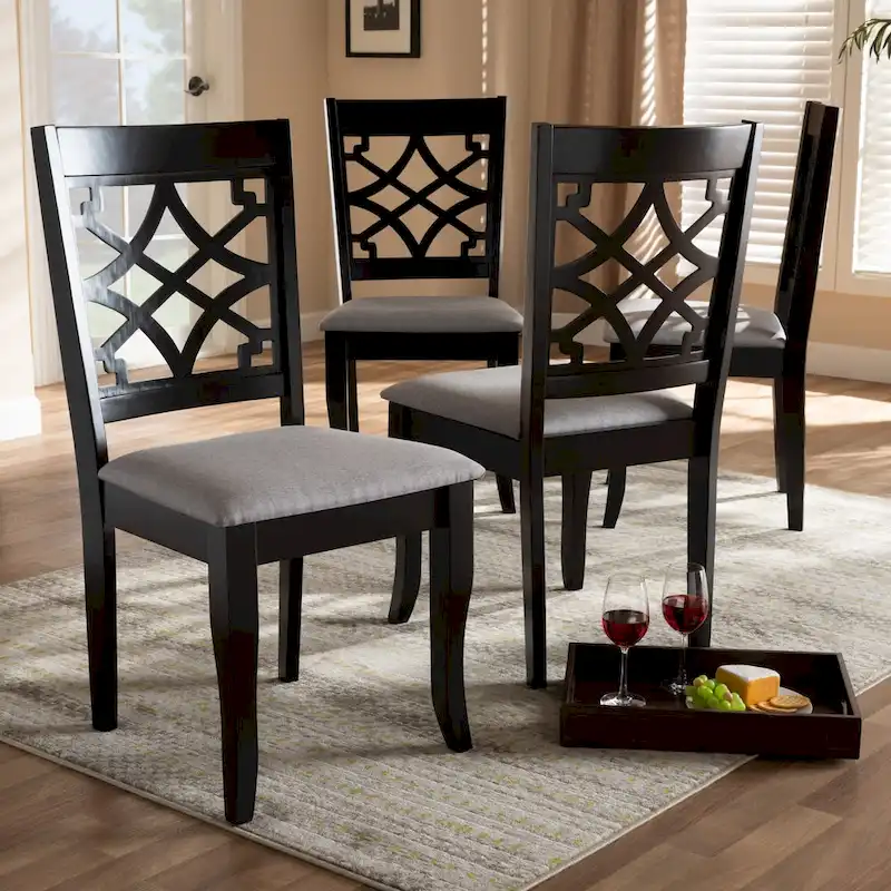 Modern and Contemporary Fabric 4-Piece Dining Chair Set