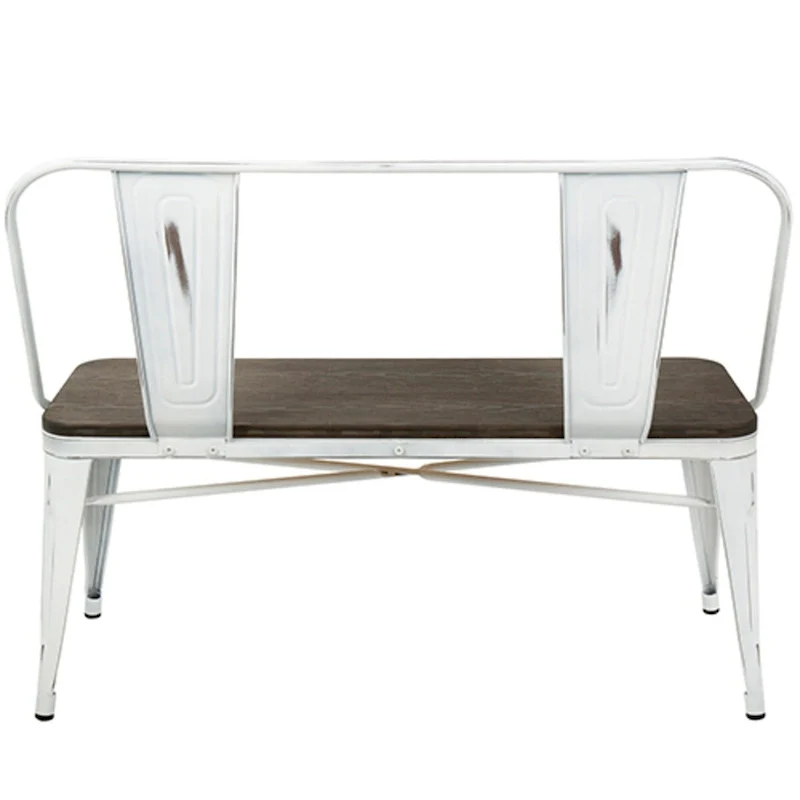 42 Espresso Bamboo Seat with White Stand Bench