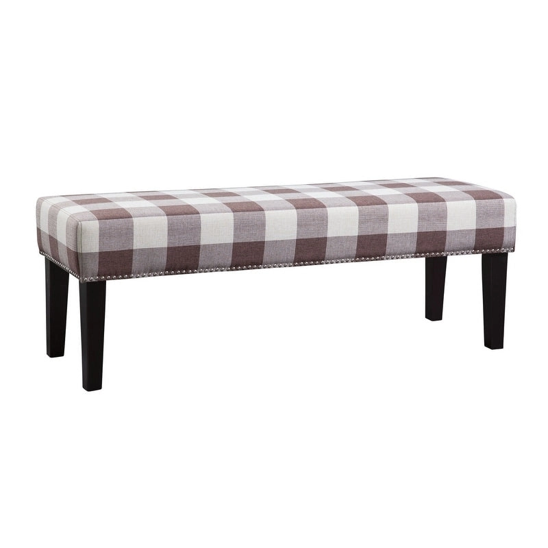Grafton Home Miley Upholstered Accent Bench w/ Nailhead Trim