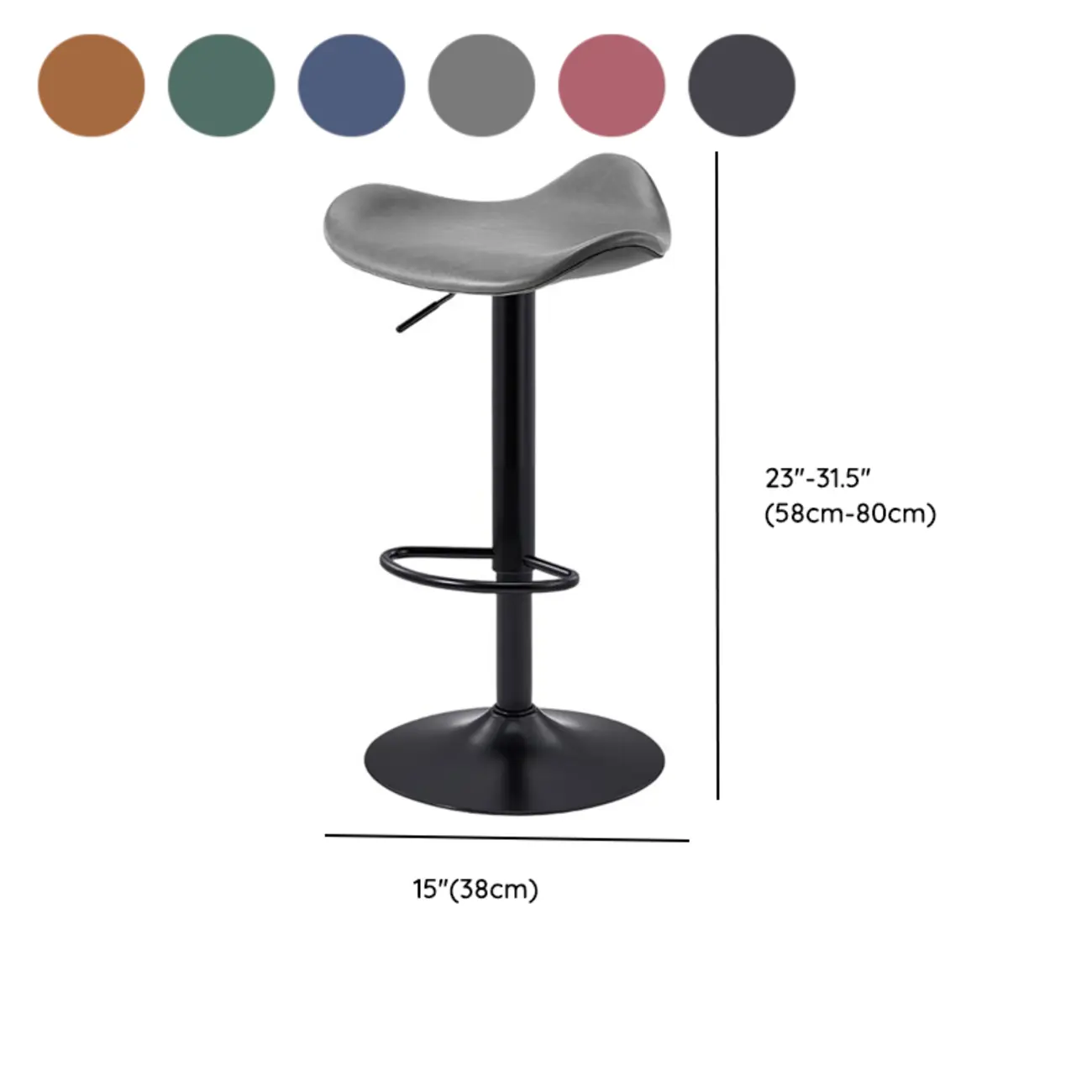 Adjustable Swivel Leather Modern Backless Bar Stools