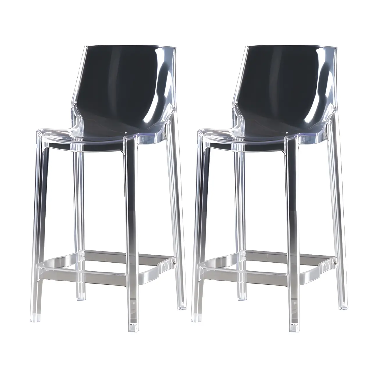 Modern Acrylic Transparent Chic Rectangle Durable Bar Stool