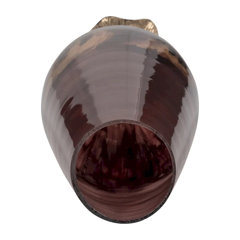 Sagebrook Home Abstract Glass Vase with Gold Accents
