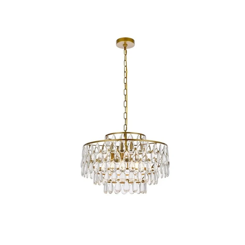 Elegant Lighting 1102D20 Mila 5 Light 20  Wide Crystal Pendant with