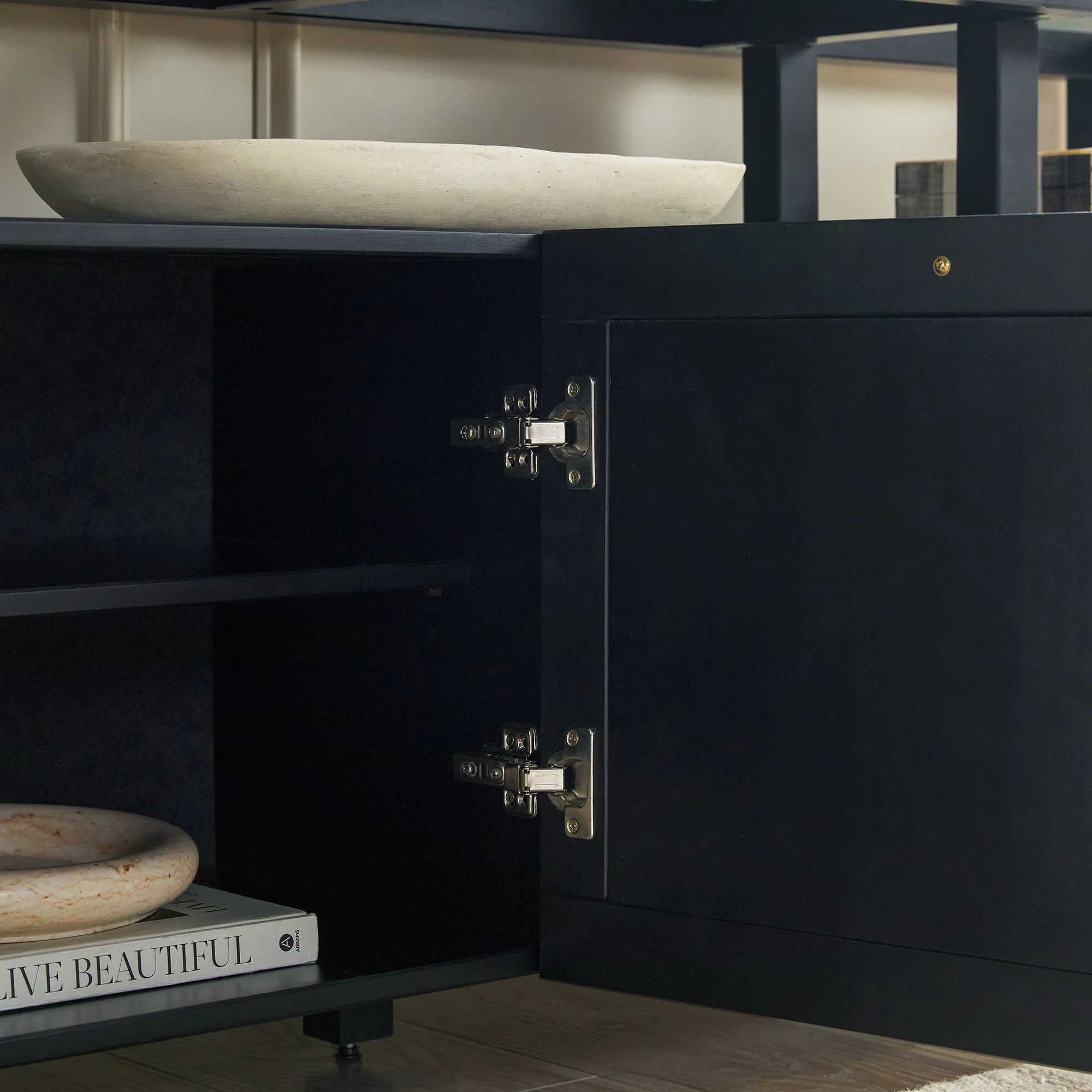 Isla Modern TV Stand with Glass Top