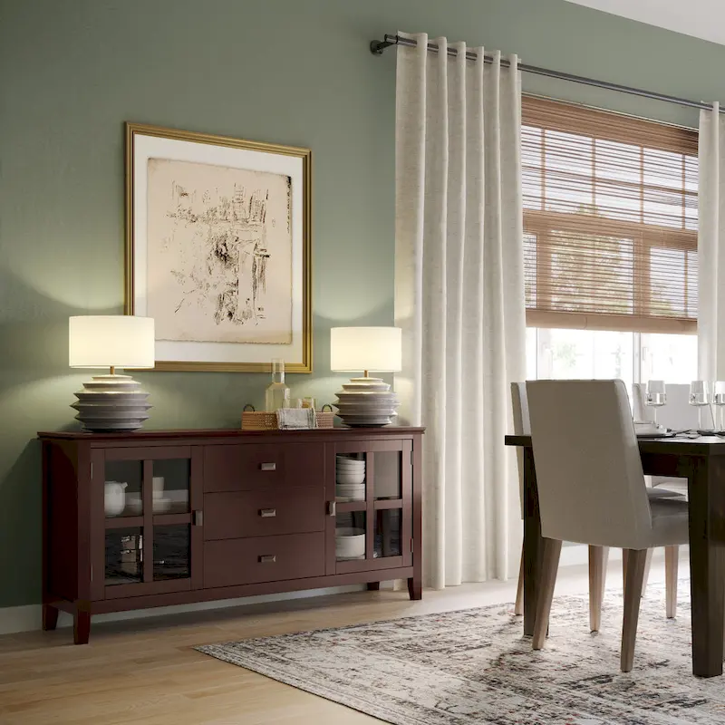 WYNDENHALL Stratford SOLID WOOD 60   Wide Contemporary Sideboard Buffet in Russet Brown - 17  d x 60  w x 30  h