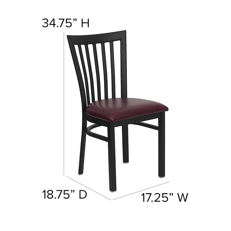 School House Back Metal Restaurant Chair - 17.25