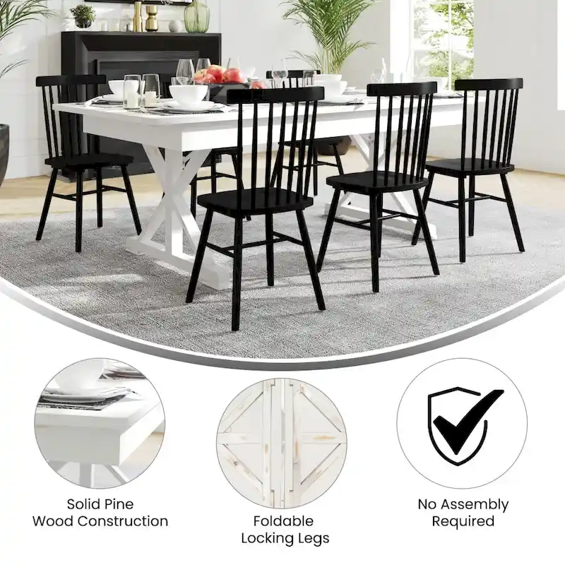 7' x 40 Rectangular Antique Rustic Solid Pine Folding Dining Table