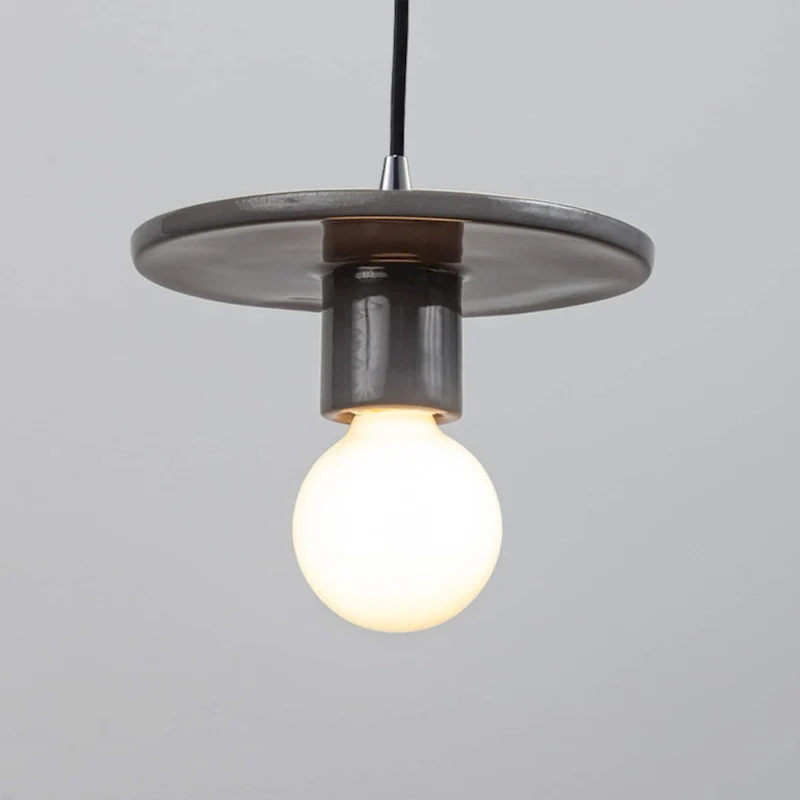 Justice Design Group Ceramic Discus Pendant - Gloss Grey