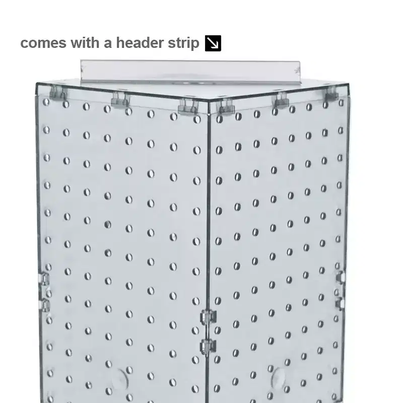 Azar Displays Four-Sided Revolving Pegboard Counter Display with Hooks
