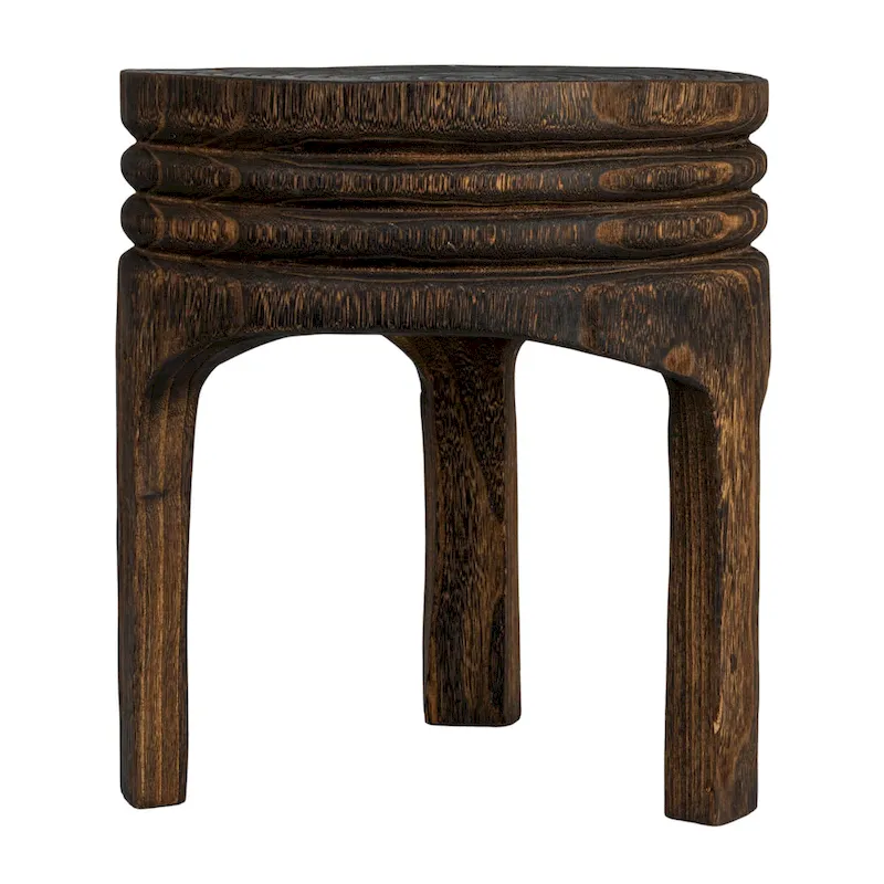 Paulownia Wood Carved Stool