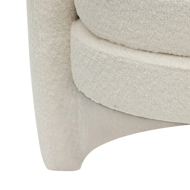 Boucle Upholstered Accent Chair with Curved Back, Plush Seating and No Assembly Required