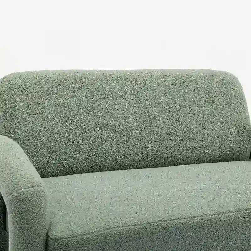 SEYNAR Mid-Century Modern Boucle 51  Solid Wood Curved Sofa