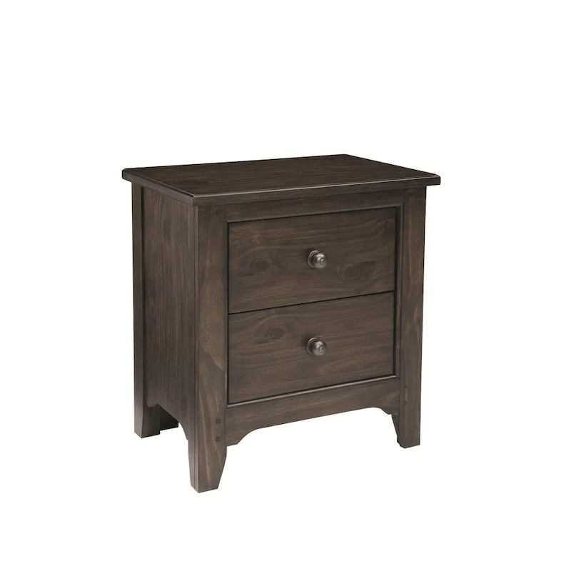 River Rock Brown 2-Drawer Wood Nightstand