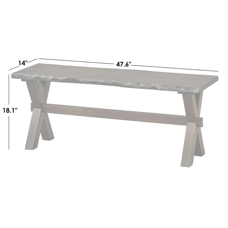 Simple Living Mandeville Live Edge Solid Wood Bench