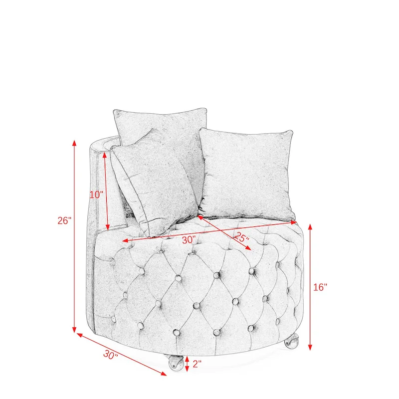 Blue Modern 30 Swivel Tufted Accent Chair