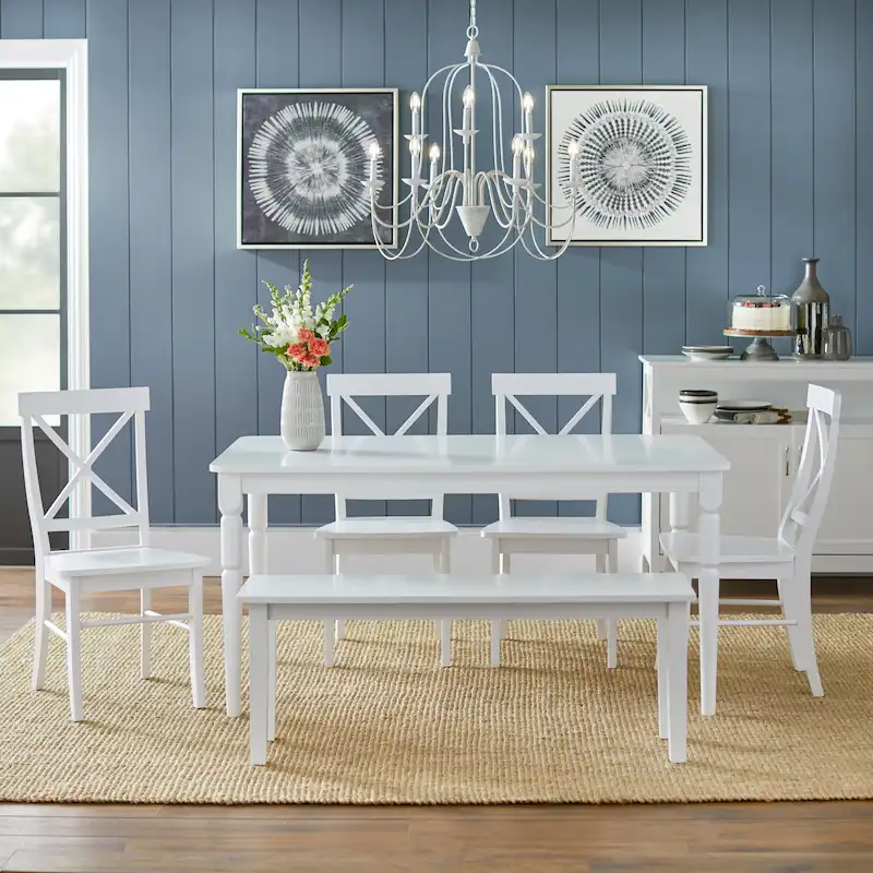 6-piece Dining Set with Dining Bench