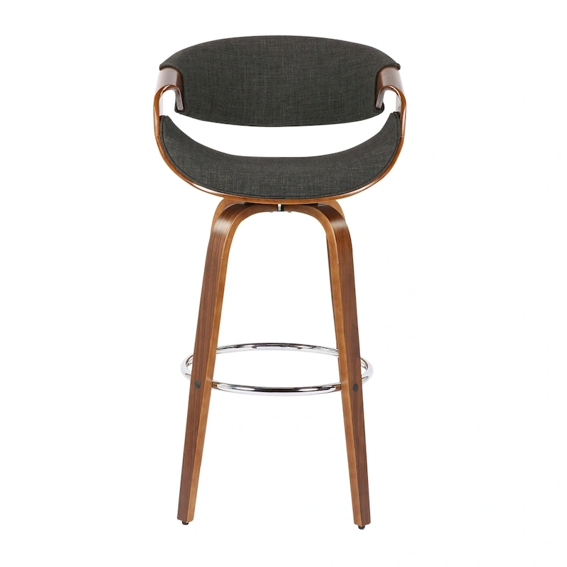 Carson Carrington Sauda 30 Fixed-Height Bar Stool with Bent Wood Legs and Round Footrest (Set of 2)