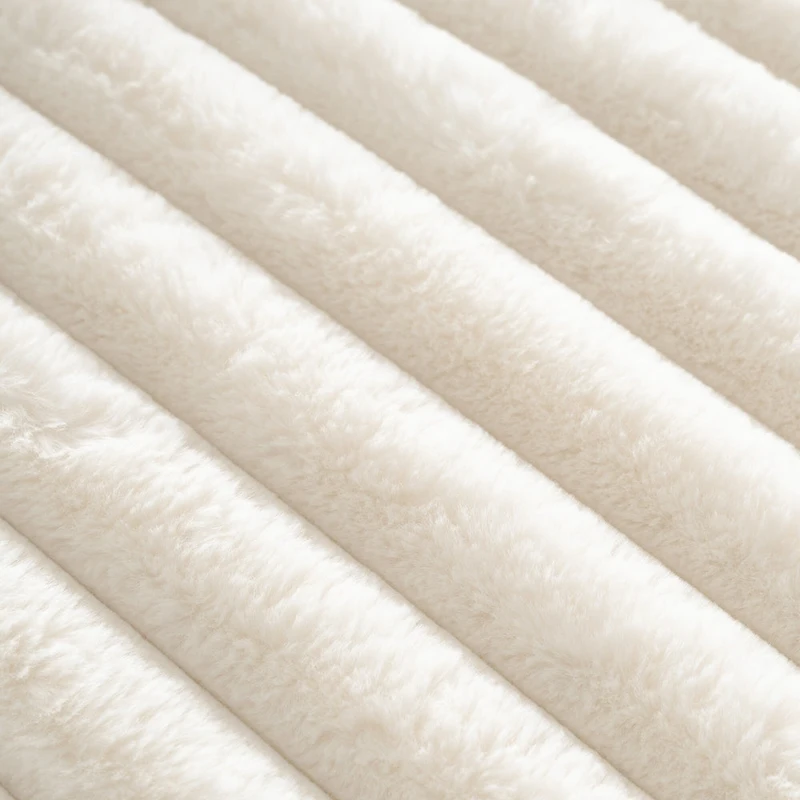 110 Faux Fur Cloud 3-Seater sat L-Shaped Sectional Sofa with Two Included Throw Pillows