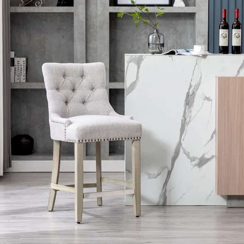 Carter 24 Upholstered Button Tufted Counter Bar Stool