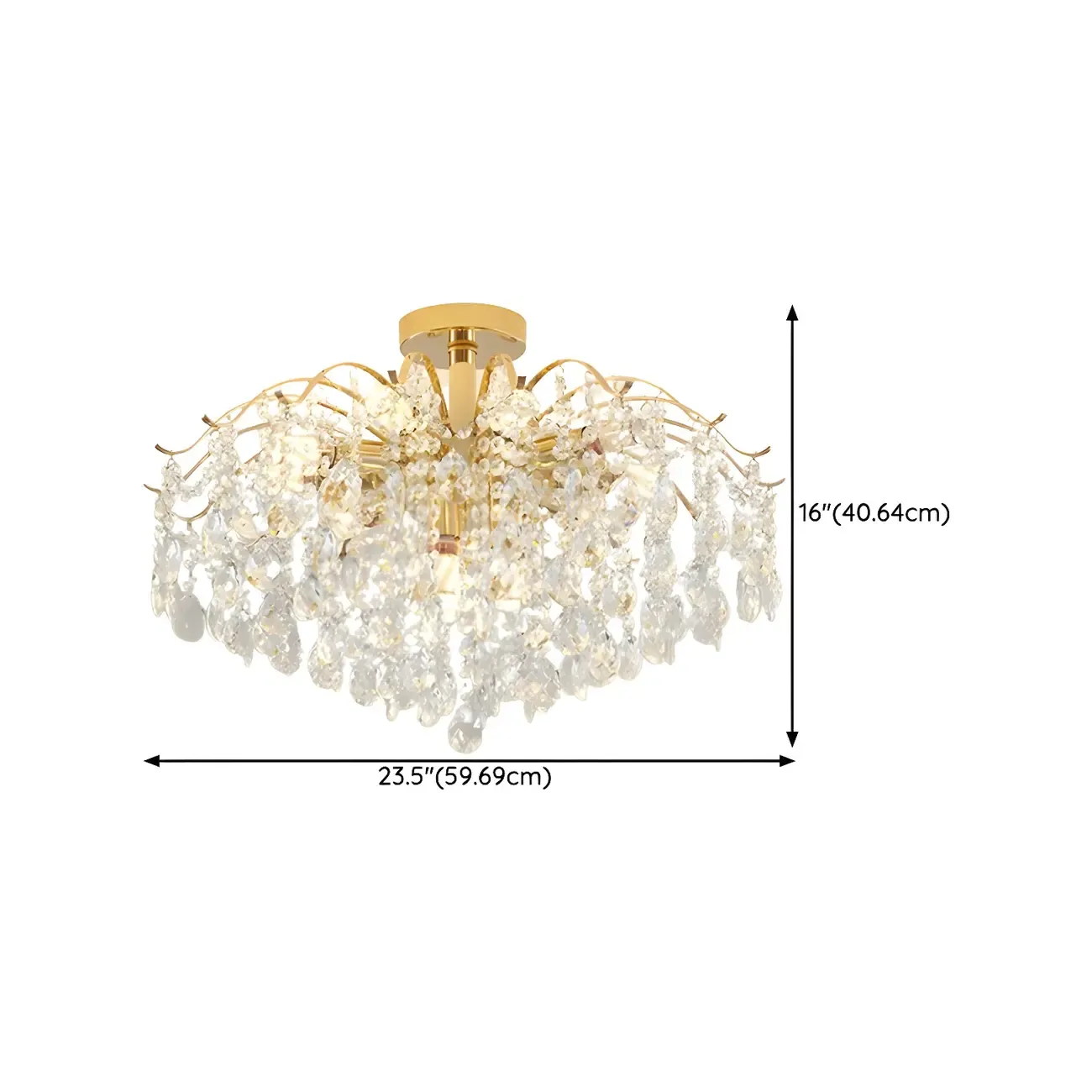 Dining Room Multi-Light Crystal Water Drop Chandelier