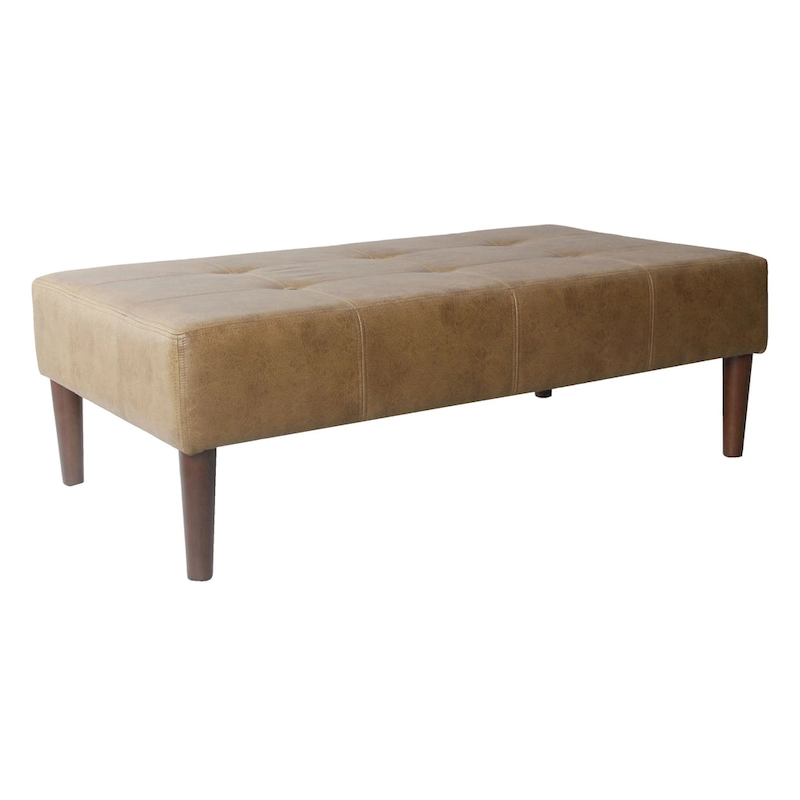 HomePop Tufted Coffee Table Ottoman - Full Leather