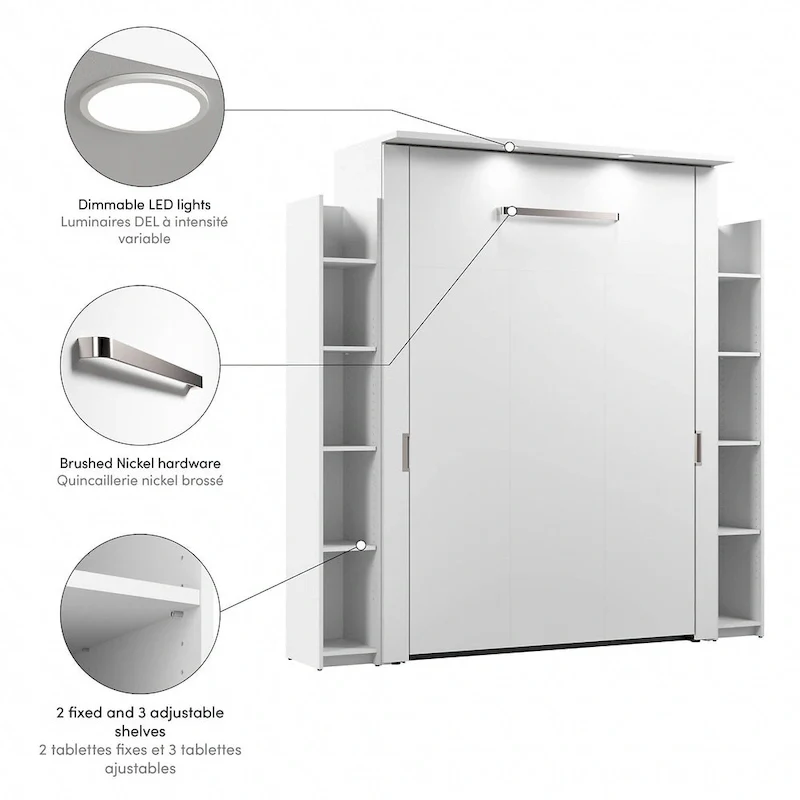 Full Murphy Bed with Shelves (81W)