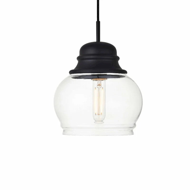 Elegant Lighting Kenna Single Light 8  Wide Mini Pendant with Clear