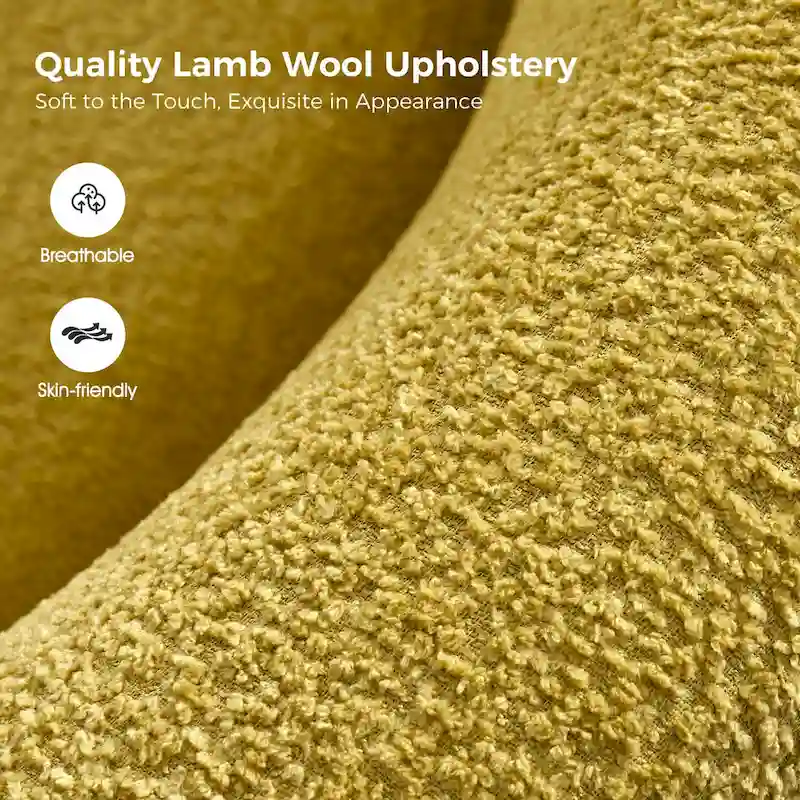 Augus Modern Boucle Accent Barrel Chair with Solid Wood Legs by HULALA HOME