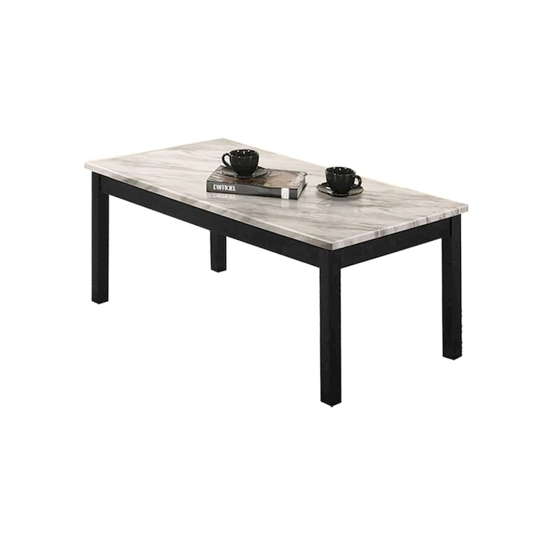 3 Piece Coffee Table with Faux Marble Top
