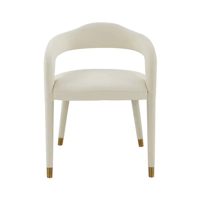 Green Velvet Dining Chair - Single Seater with Gold Legs