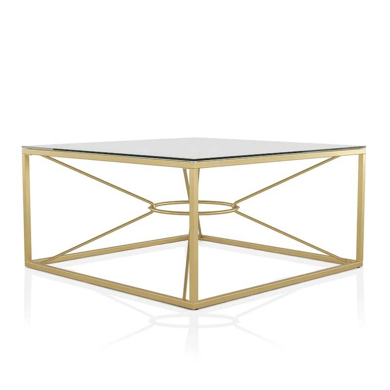 Glam Gold Coated 35-inch Steel and Glass Coffee Table