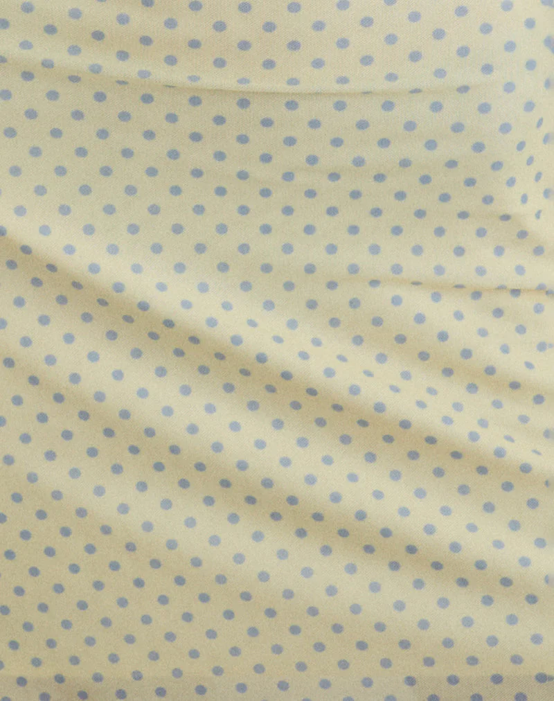 Sevila Mini Dress in Yellow with Compact Grey Polka