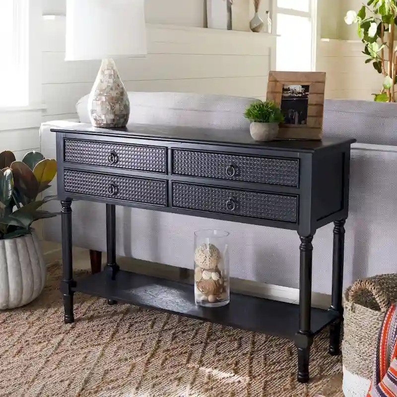 Newport Furnishings 4-Drawer Console Table with Carved Details - 42