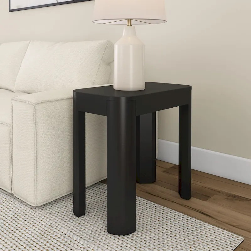 Plank and Beam Contour Rectangular Side Table - 25