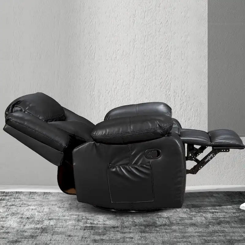 Wide Seat Durable Leather Massage and Heat Recliner