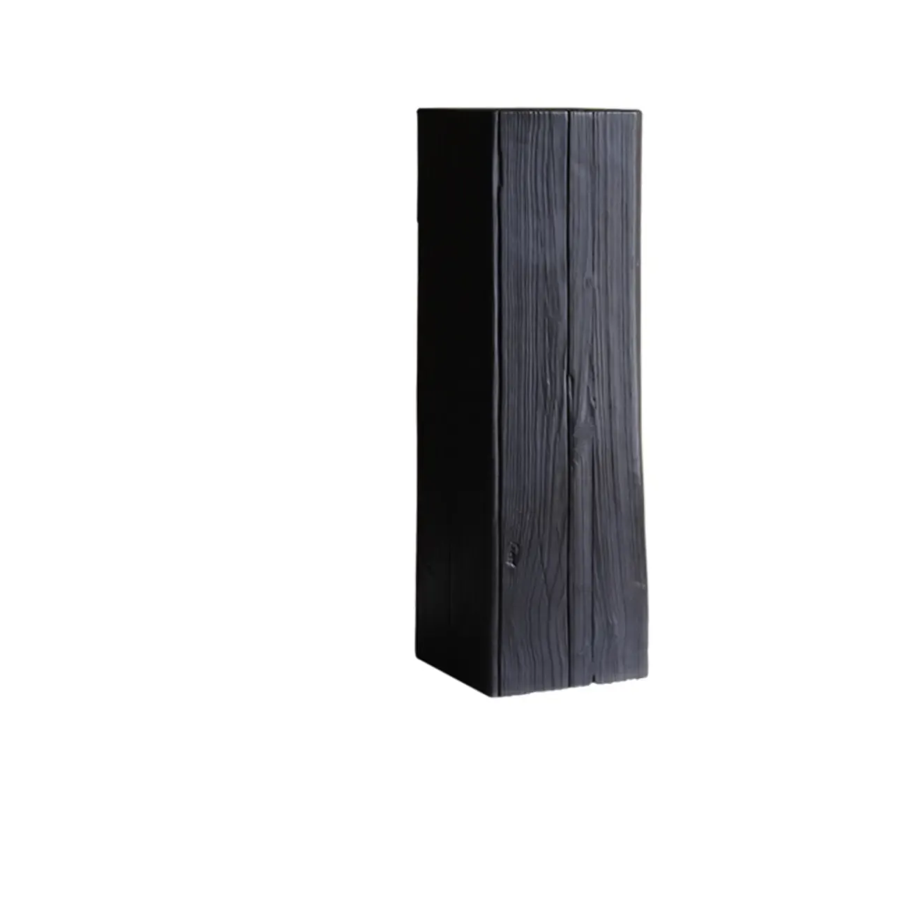 Modern Black Pine Wooden Square Stump End Table