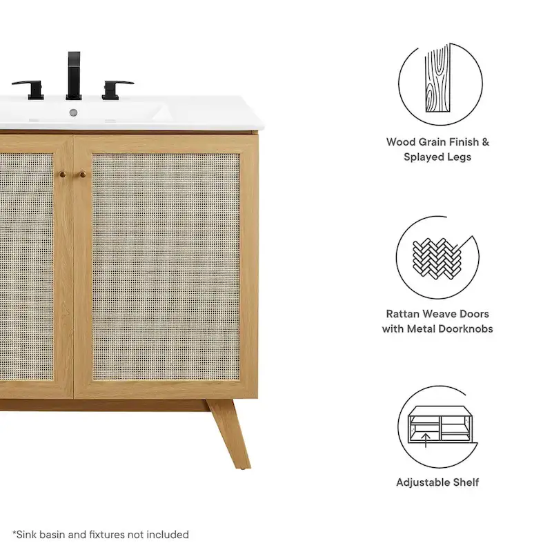 36 Bathroom Vanity Cabinet (Sink Basin Not Included)