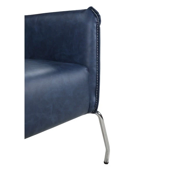 Somette Blue Accent Chair with Steel Frame