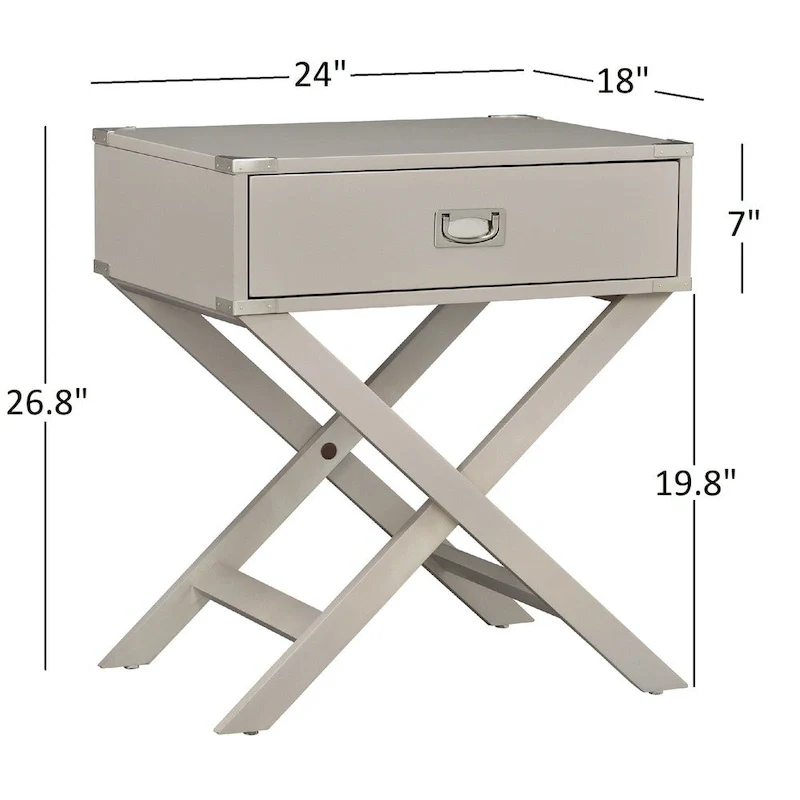 Kenton II X Base Wood Accent Campaign Table iNSPIRE Q Modern