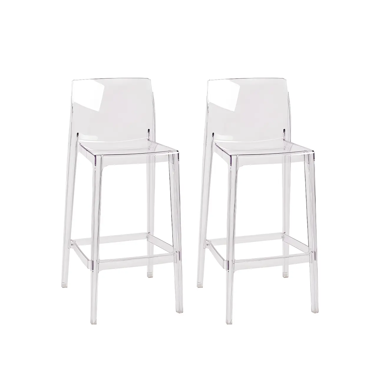 Modern Acrylic Transparent Stylish Rectangle Bar Stool