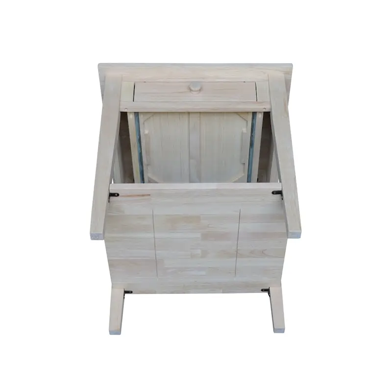 Square Solid Parawood End Table with Drawer & Shelf, 24