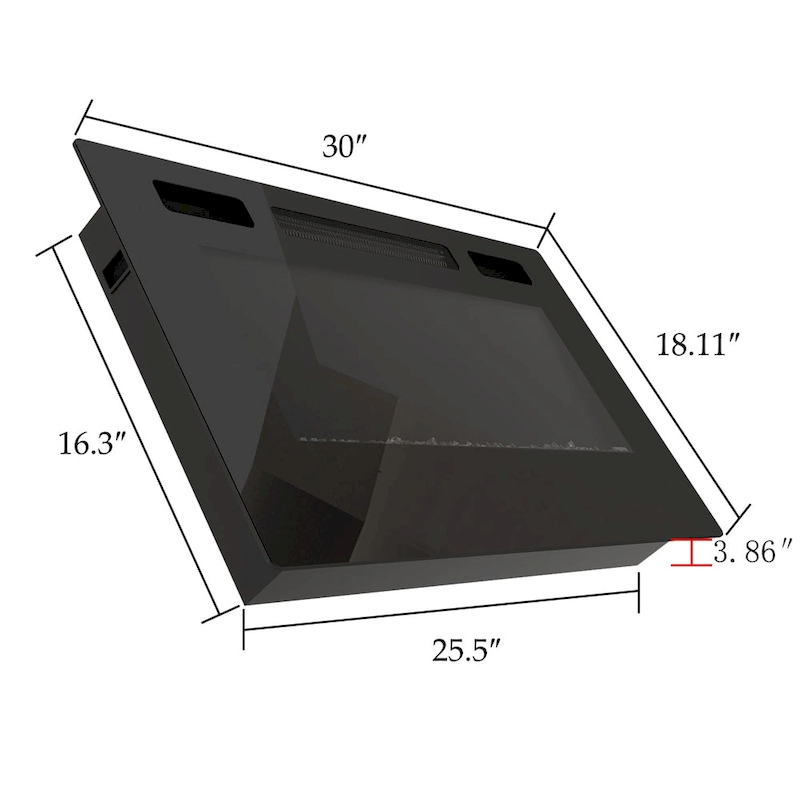 30 Recessed Electric Fireplace High Glossy TV Stand Combo Fireplace