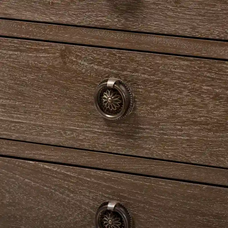 Rustic Wood 3-Drawer Nightstand