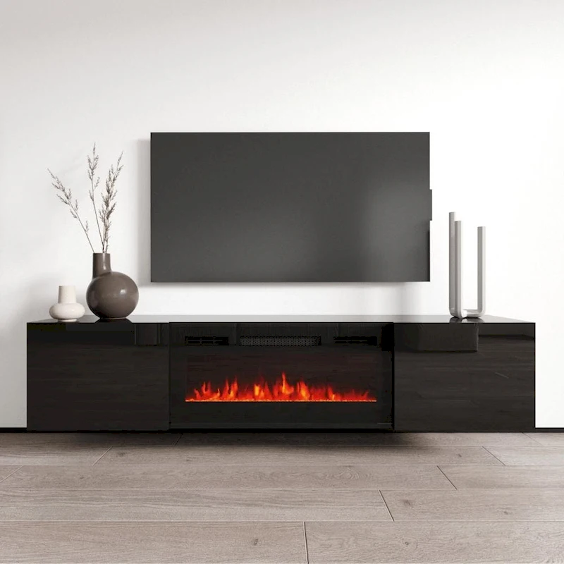 Cali EF Wall Mounted Electric Fireplace Modern 72 TV Stand