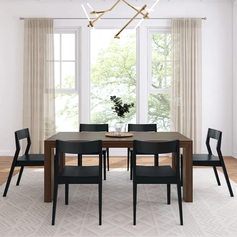 Plank and Beam 72 Modern Solid Wood Table and Chairs Dining Set